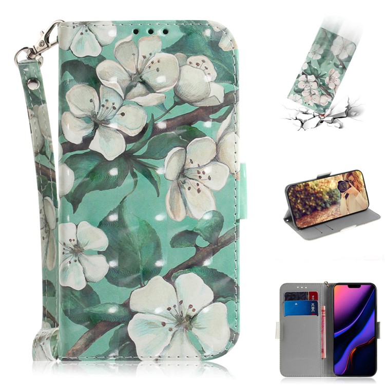 

Pattern Printing Light Spot Decor Wallet Leather Stand Phone Cover for iPhone 11 Pro Max 6.5 inch (2019) - Beautiful Flowers, iPhone 11 Pro Max 6.5 inch