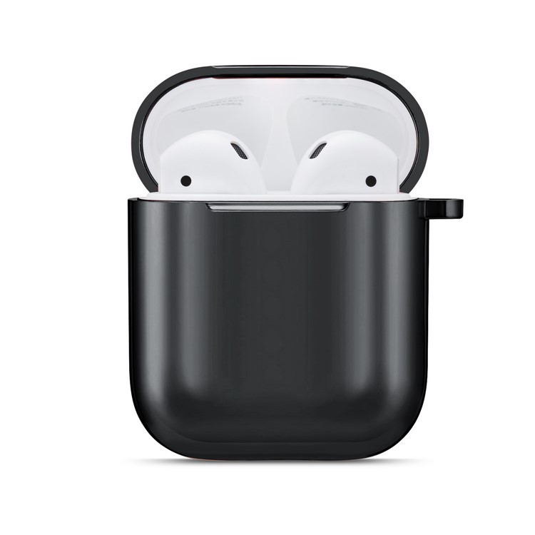 Electroplating TPU AirPods Case for Apple AirPods with Wireless Charging Case (2019) / AirPods with Charging Case (2019) (2016) - Black-12