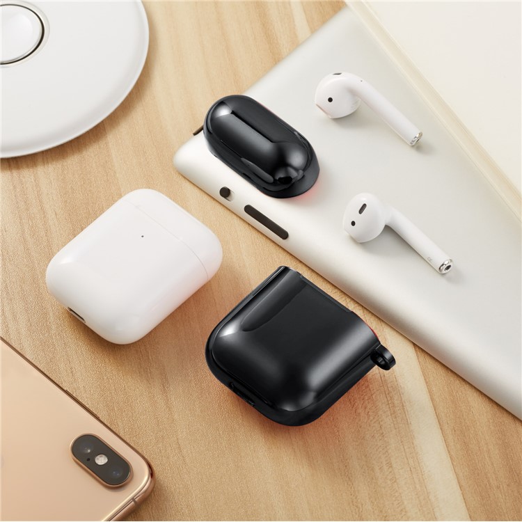 Electroplating TPU AirPods Case for Apple AirPods with Wireless Charging Case (2019) / AirPods with Charging Case (2019) (2016) - Black-17