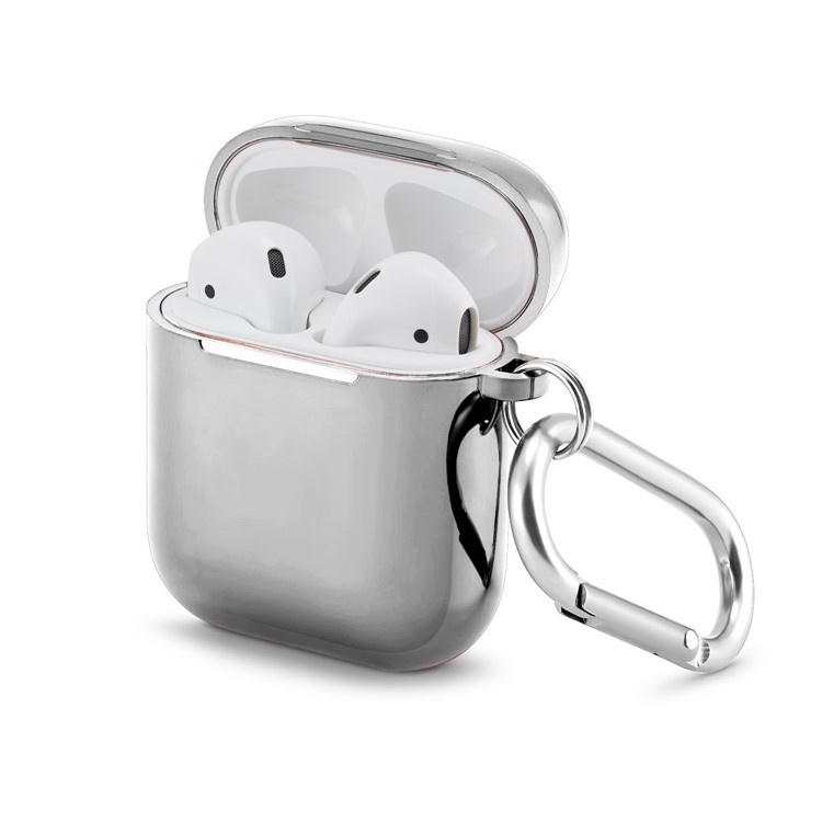 

Electroplating TPU AirPods Case for Apple AirPods with Wireless Charging Case (2019) / AirPods with Charging Case (2019) (2016) - Silver, Apple AirPods with Charging Case (2019)