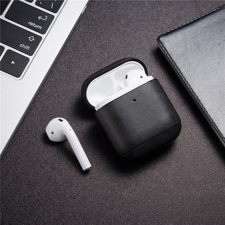 PU Leather AirPods Box for Apple AirPods with Wireless Charging Case (2019) / AirPods with Charging Case (2019) (2016) - Black-7