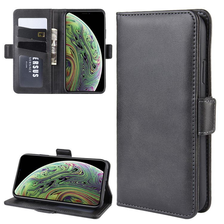 Leather Wallet Cell Phone Case Shell for iPhone (2019) 5.8-inch - Black-2