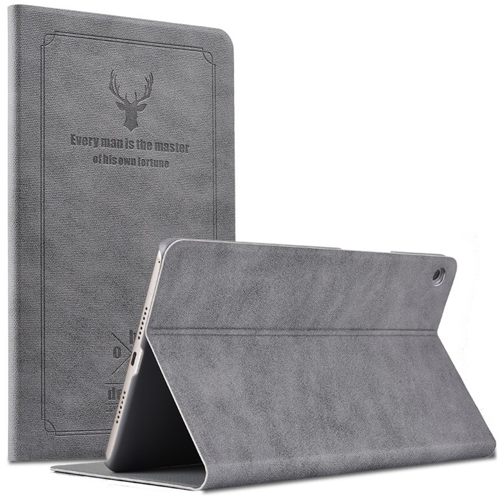 Deer Pattern PU Leather Stand Tablet Cover Shell for iPad Air 2 - Grey-3