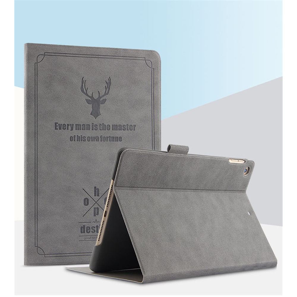 Deer Pattern PU Leather Stand Tablet Cover Shell for iPad Air 2 - Grey-6