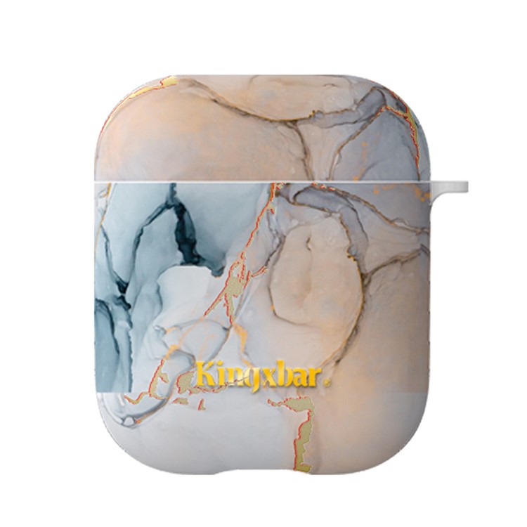 KINGXBAR Matte AirPods Marble Series Box Cover for Apple AirPods with Charging Case (2019)/(2016)/Apple AirPods with Wireless Charging Case (2019) - Beige-1