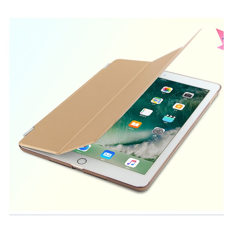 Auto-wake/sleep Tri-fold Stand PU Leather Tablet Case for iPad Air (2013) - Gold-3