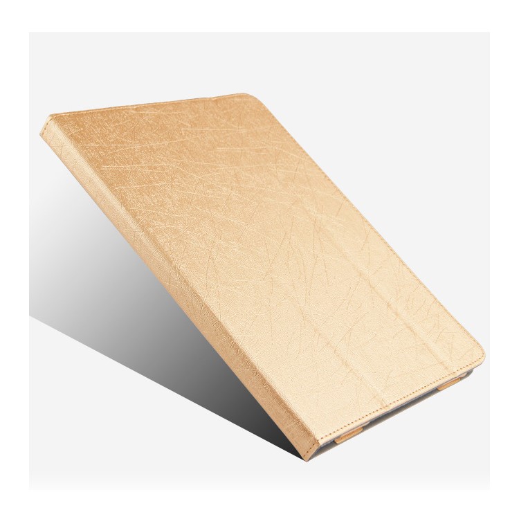 For iPad Pro 11-inch (2018) Silk Texture Tri-fold Stand PU Leather Protection Tablet Case Shell - Gold-10