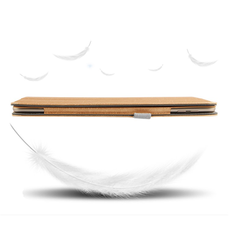 For iPad Pro 11-inch (2018) Silk Texture Tri-fold Stand PU Leather Protection Tablet Case Shell - Gold-9