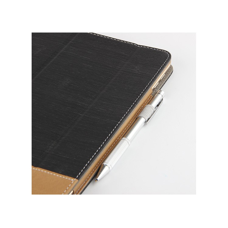 For iPad 9.7-inch (2018) Bi-color Tri-fold Stand PU Leather Protection Tablet Case - Black-6