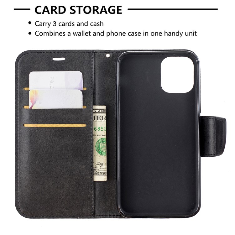 Caso De Cobertura De Telefone De Couro PU Material Para Iphone (2019) 5,8 Polegadas - Preto-6