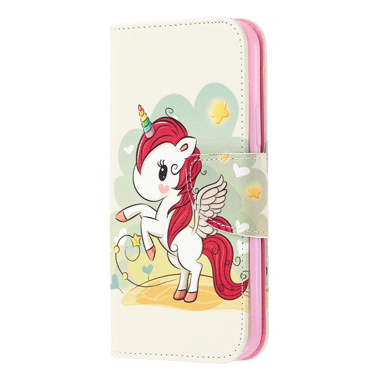 Pattern Printing PU Leather Wallet Stand Phone Cover for iPhone XS 5.8 inch - Unicorn-2