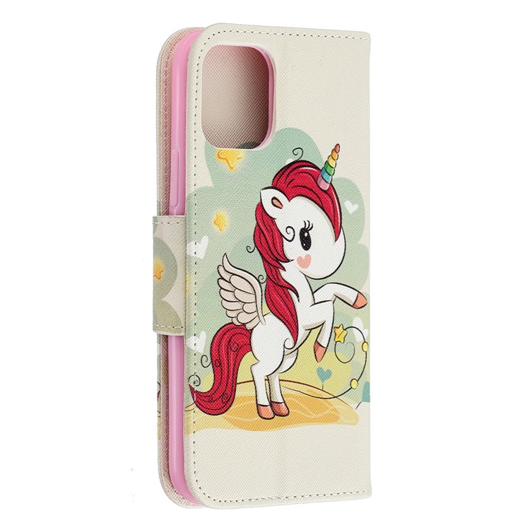 Pattern Printing PU Leather Wallet Stand Phone Cover for iPhone XS 5.8 inch - Unicorn-3