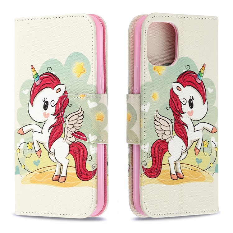 Pattern Printing PU Leather Wallet Stand Phone Cover for iPhone XS 5.8 inch - Unicorn-4