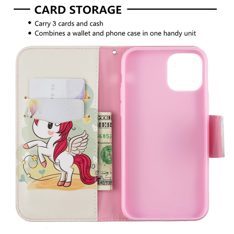 Pattern Printing PU Leather Wallet Stand Phone Cover for iPhone XS 5.8 inch - Unicorn-6