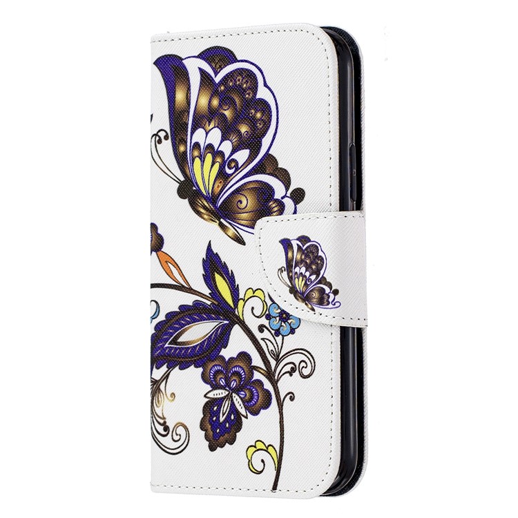 Pattern Printing PU Leather Wallet Stand Phone Cover for iPhone XS 5.8 inch - Butterflies and Flowers-2