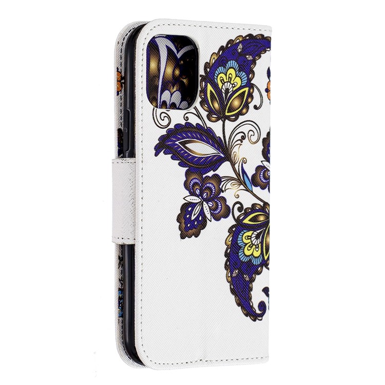 Pattern Printing PU Leather Wallet Stand Phone Cover for iPhone XS 5.8 inch - Butterflies and Flowers-3