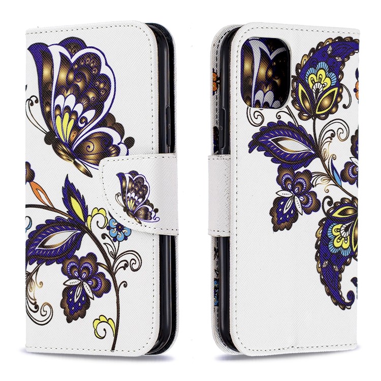 Pattern Printing PU Leather Wallet Stand Phone Cover for iPhone XS 5.8 inch - Butterflies and Flowers-4