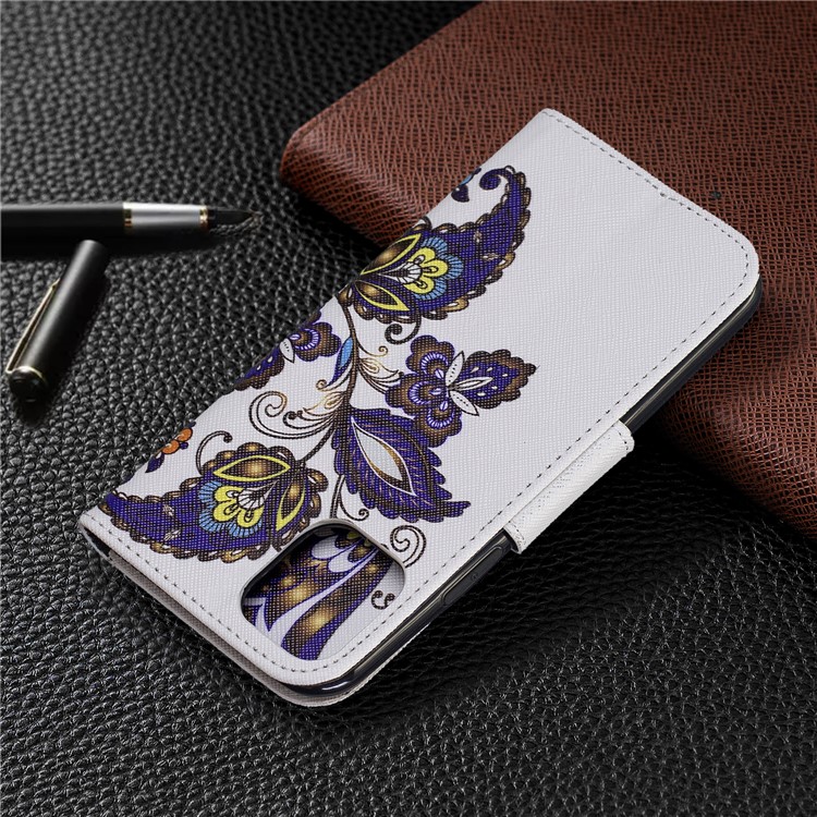 Pattern Printing PU Leather Wallet Stand Phone Cover for iPhone XS 5.8 inch - Butterflies and Flowers-8