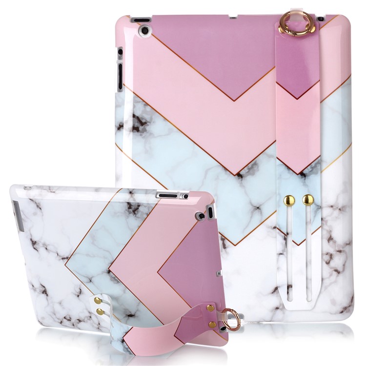 

Marble Pattern TPU Tablet Case with Hand Holder Strap for iPad 2/3/4 - Style C, iPad 4