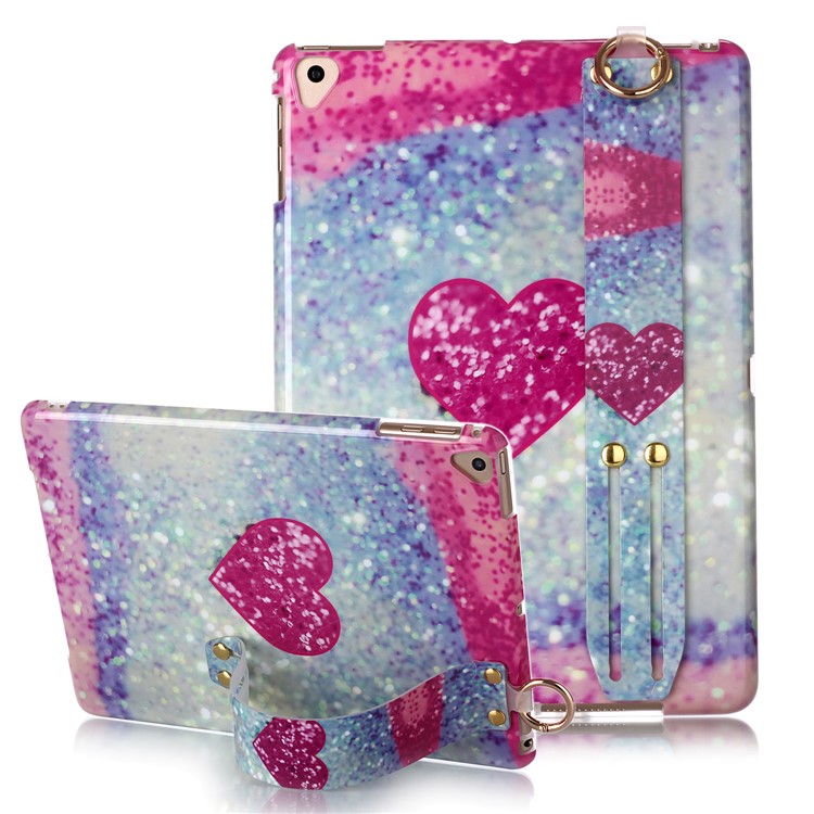 Marble Pattern TPU Tablet Casing with Hand Holder Strap for iPad 9.7-inch (2018)/Air (2013)/Air 2 - Style A-1