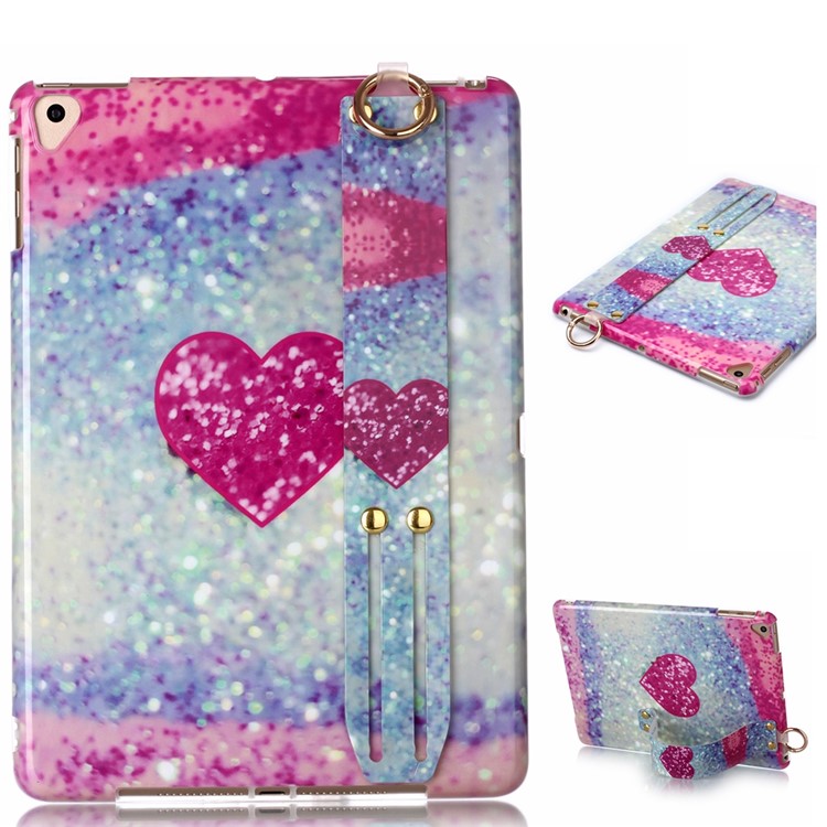 Marble Pattern TPU Tablet Casing with Hand Holder Strap for iPad 9.7-inch (2018)/Air (2013)/Air 2 - Style A-2