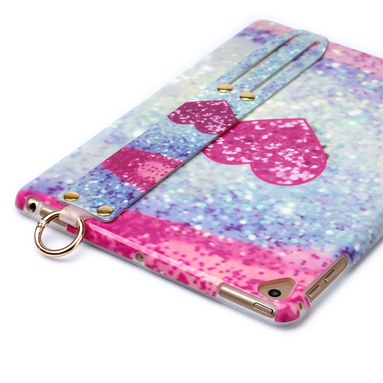 Marble Pattern TPU Tablet Casing with Hand Holder Strap for iPad 9.7-inch (2018)/Air (2013)/Air 2 - Style A-5