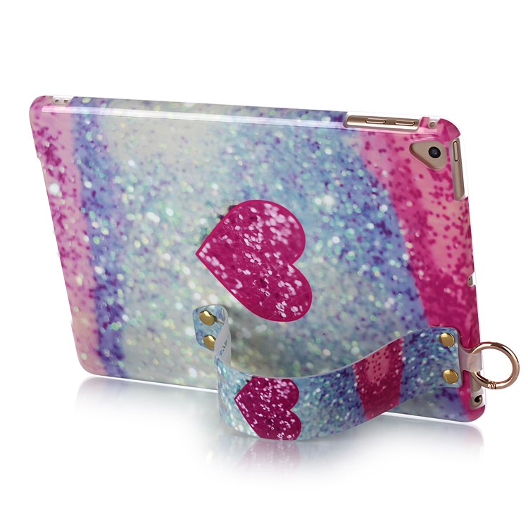 Marble Pattern TPU Tablet Casing with Hand Holder Strap for iPad 9.7-inch (2018)/Air (2013)/Air 2 - Style A-6
