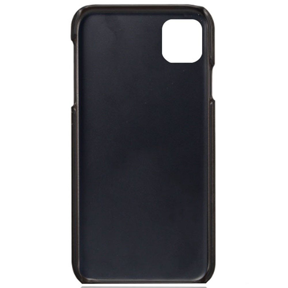 Double Card Slots PU Leather Coated PC Case for iPhone (2019) 6.1-inch - Black-3