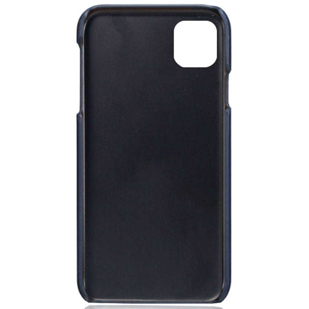 La Funda De Cuero Recubierta De Cuero De La PU De Las Ranuras De Tarjeta Doble Para El Iphone (2019) 6,1 Pulgadas - Azul Oscuro-3