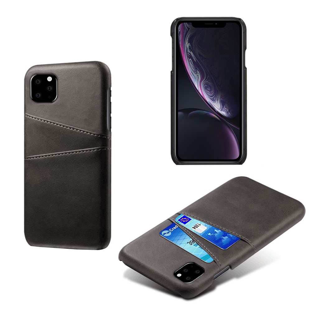 Двойные Слоты Для Карт. Чехол Для ПК С Кожаной Обивкой Для IPhone (2019). 5,8-дюймовый. - Черный-1