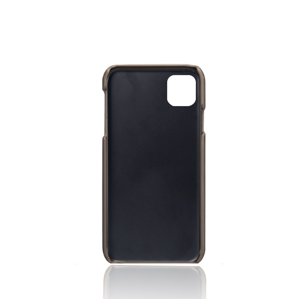 Double Card Slots PU Leather Coated PC Case for iPhone (2019) 5.8-inch - Grey-3