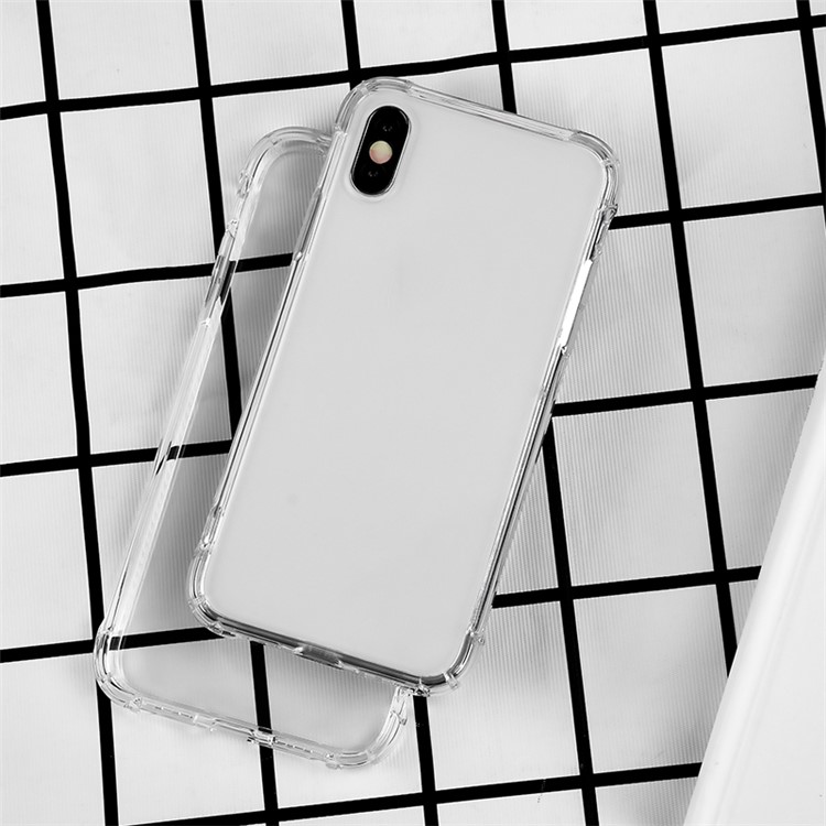 LEEU DESIGN 6D Conversion Hole Clear Glass + TPU Hybrid Back Case for iPhone XS/X 5.8 inch - Transparent-8