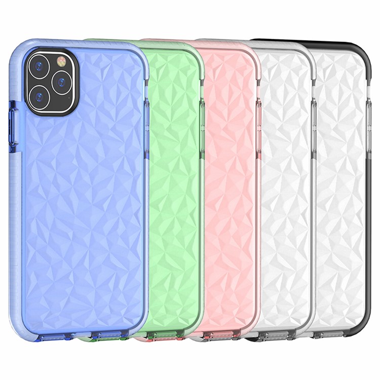 Rhombus Series 3D Diamond Grain TPU + PC Hybrid Case for iPhone (2019) 6.1-inch - Transparent-10