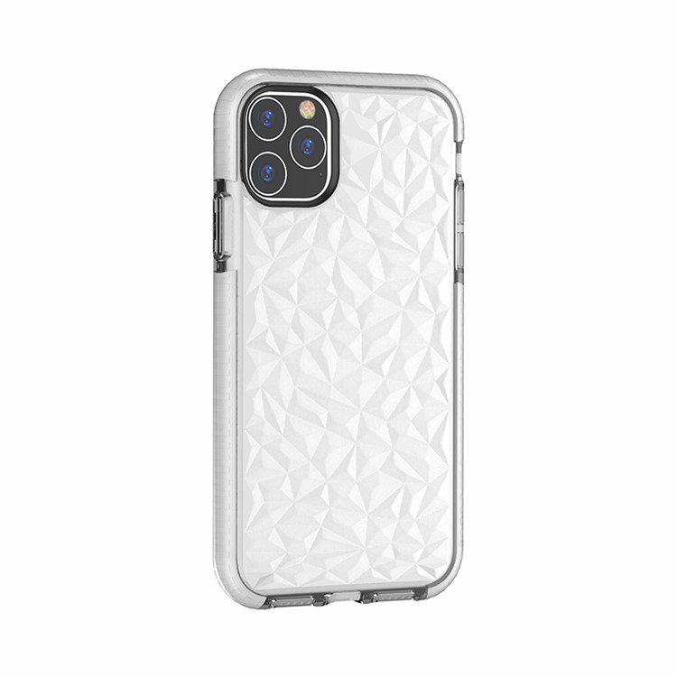 Rhombus Series 3D Diamond Texture TPU + PC Hybrid Shell for iPhone (2019) 5.8-inch - Transparent-4