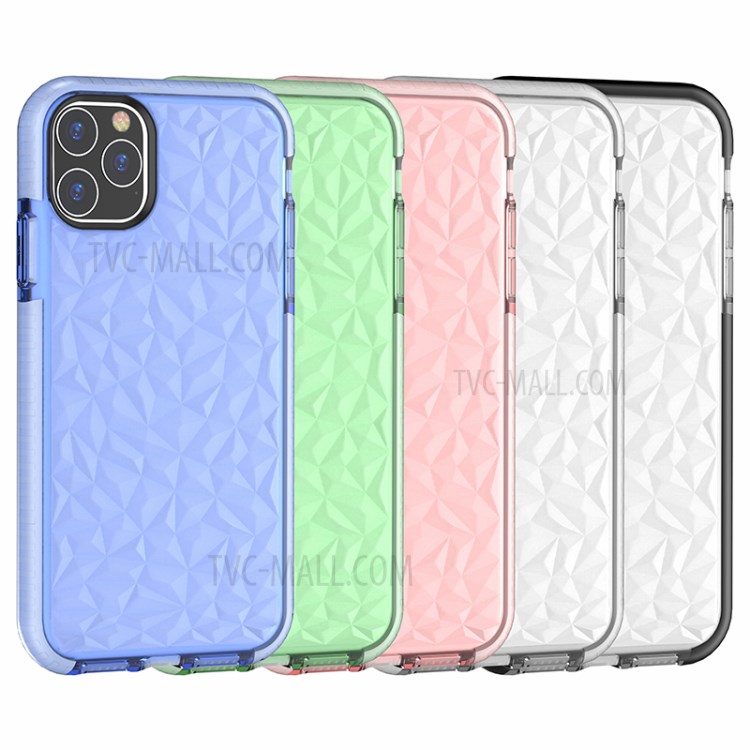 Rhombus Series 3D Diamond Grain TPU + PC Hybrid Back Casing for iPhone (2019) 6.5-inch - Transparent-10