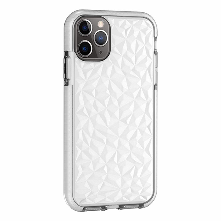 Rhombus Series 3D Diamond Grain TPU + PC Hybrid Back Casing for iPhone (2019) 6.5-inch - Transparent-4