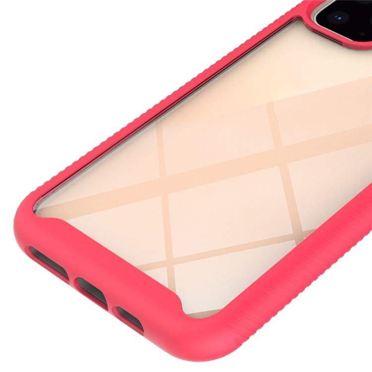 Shockproof Drop-proof Clear Phone Case Hybrid Shell for iPhone (2019) 6.5-inch - Red-4