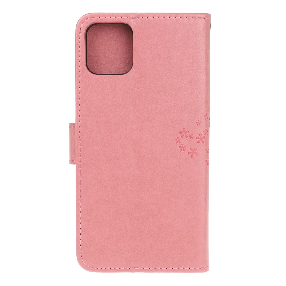 Caso Da Carteira Da Coruja Da Árvore Da Impressão Para O Iphone (2019) 6.1-inch - Rosa-4