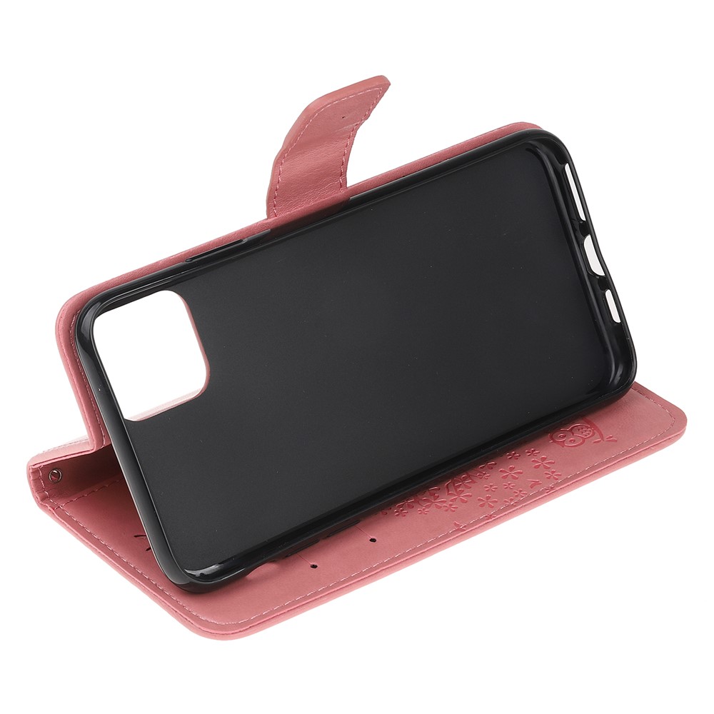 Caso Da Carteira Da Coruja Da Árvore Da Impressão Para O Iphone (2019) 6.1-inch - Rosa-5