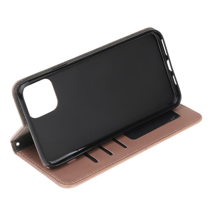 Impressão Gato E Espinha De Peixe Carteira De Couro Padrão Stand Case Para Iphone (2019) 6.1-inch - Rosa Ouro-5