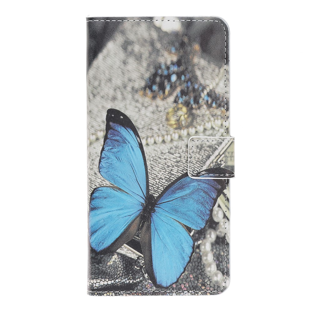 Pattern Printing Wallet Leather Stand Case for iPhone 11 6.1 inch (2019) - Blue Butterfly-3