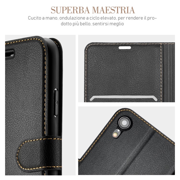 ELESNOW Wallet Stand Leather Flip Case for iPhone XR 6.1 inch - Black-7