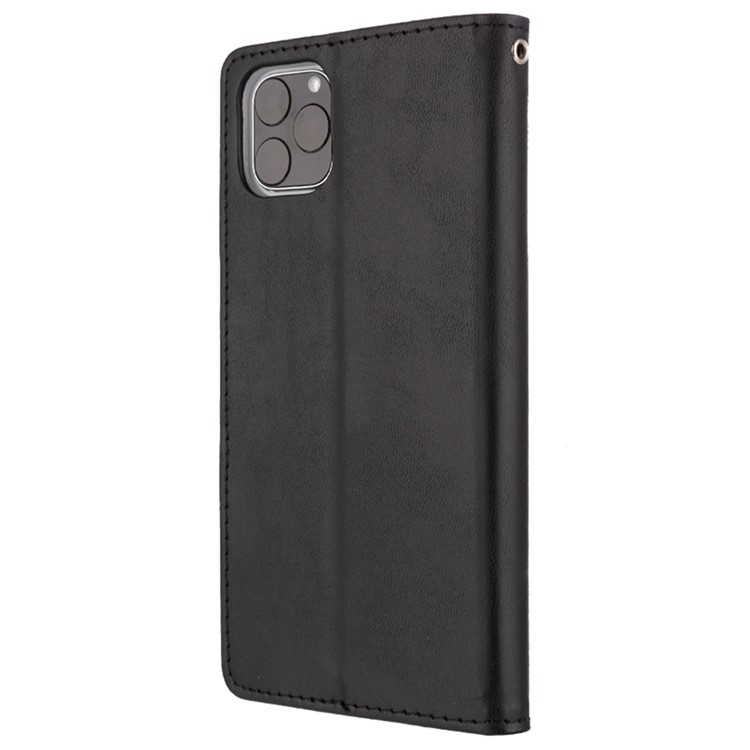 ROAR Cor Sólida Carteira Stand Estojo De Couro PU Para O Iphone (2019) 6,1 Polegadas - Preto-5