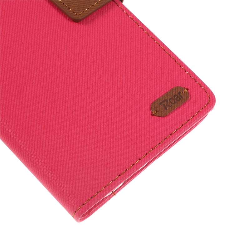 ROAR Sarja Grão Carteira Couro Telefone Shell Para Iphone (2019) 6,5 Polegadas - Vermelho-4