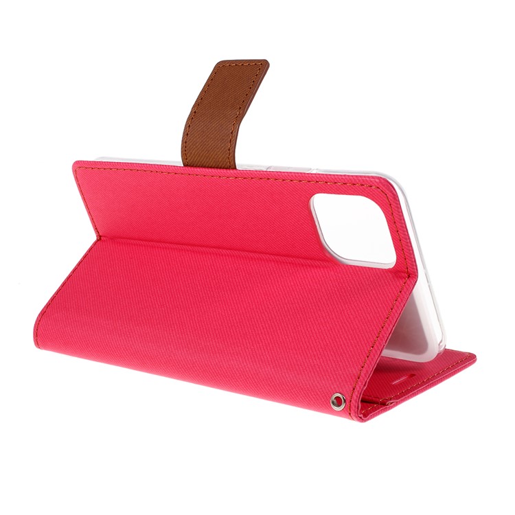 ROAR Sarja Grão Carteira Couro Telefone Shell Para Iphone (2019) 6,5 Polegadas - Vermelho-7