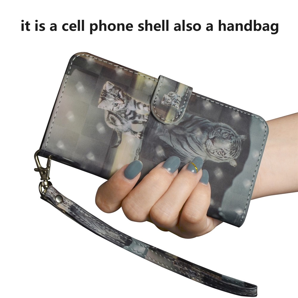 La Decoración Del Punto Ligero Modeló La Cáscara De Cuero Del Teléfono Celular De La Cartera Para El Iphone (2019) 6,1 Pulgadas - Gato-7