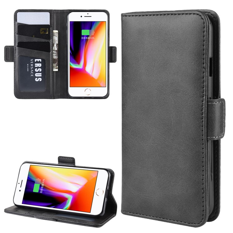 Magnet Adsorption Split Leather Wallet Stand Phone Case for iPhone 8/7 4.7 inch - Black-1