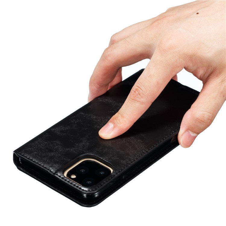 Crazy Horse Texture Strong Magnetic Leather Wallet Phone Cover for Apple iPhone (2019) 6.5-inch - Black-11