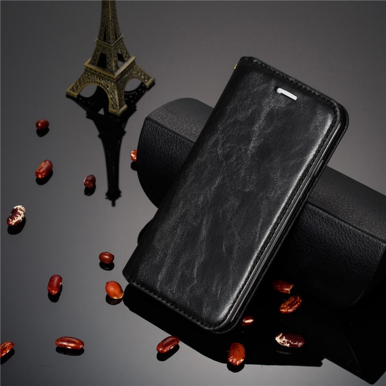 Crazy Horse Texture Strong Magnetic Leather Wallet Phone Cover for Apple iPhone (2019) 6.5-inch - Black-13