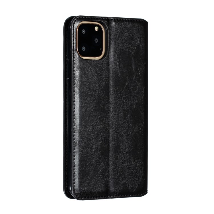 Crazy Horse Texture Strong Magnetic Leather Wallet Phone Cover for Apple iPhone (2019) 6.5-inch - Black-6